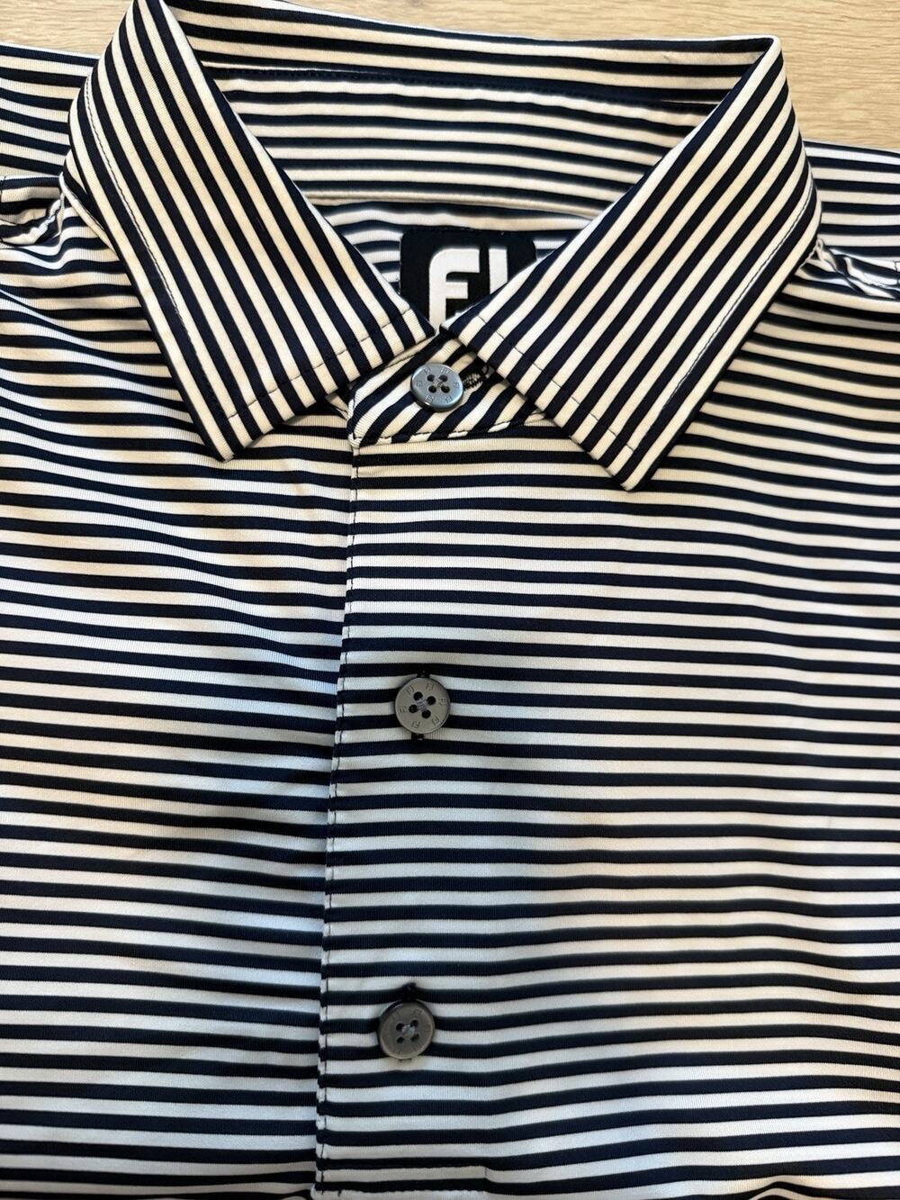 FootJoy Blue Monster Trump National Doral Golf Polo Shirt Men’s L Black White